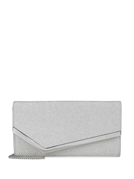 Женский клатч Jimmy Choo Emmie с глиттером, серый