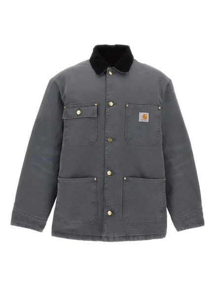 Мужская рубашечная куртка Carhartt WIP с вельветовым воротником, серая