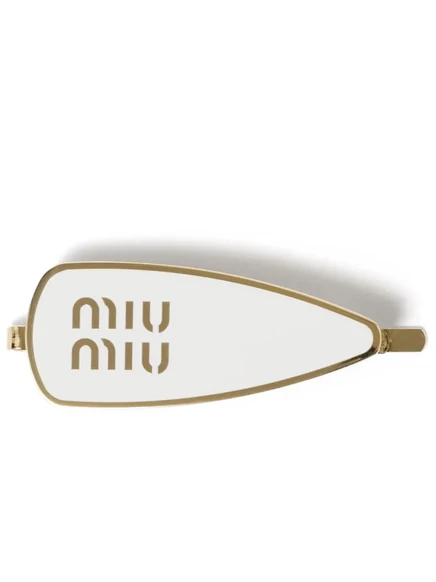 Заколка для волос Miu Miu с логотипом, белая
