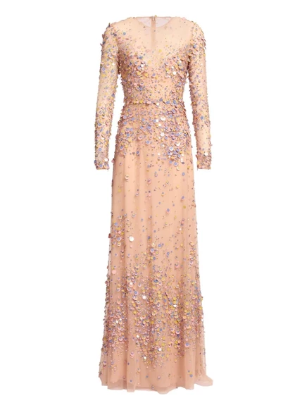 Женское платье Elie Saab макси с пайетками, розовое