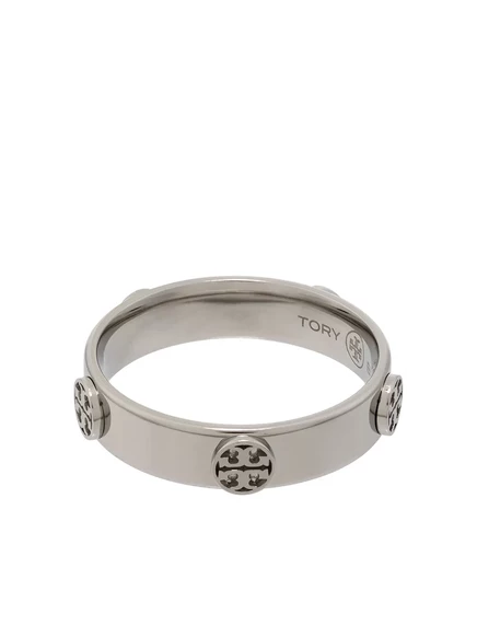 Женское кольцо Tory Burch Miller с заклепками, серебристое