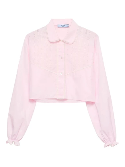 Батистовая рубашка с вышивкой Prada pink