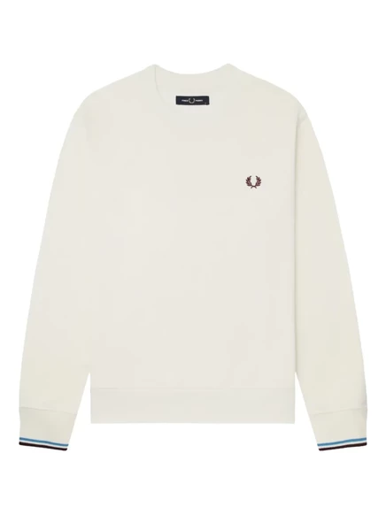 Мужской свитшот Fred Perry с вышивкой, молочно-белый