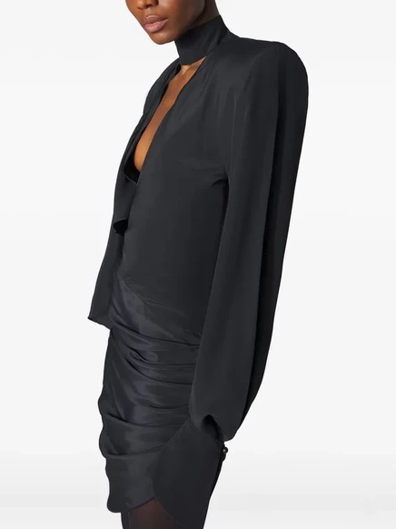 Женское мини-платье Mugler с подплечниками, черное
