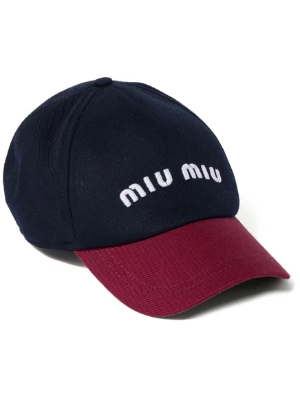 Женская бейсболка Miu Miu Drill хлопковая, синяя