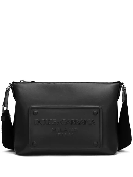 Мужская сумка-мессенджер Dolce & Gabbana из телячьей кожи, черная