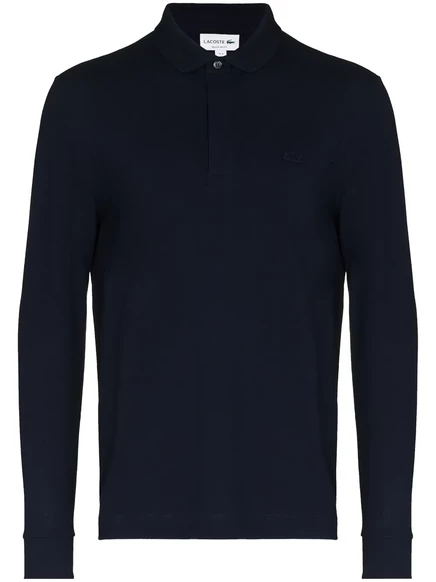 Мужское поло Lacoste с длинным рукавом, синее