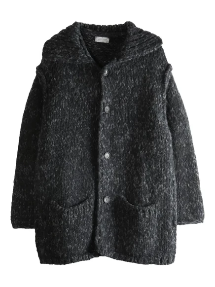 Мужское однобортное пальто Yohji Yamamoto, темно-серое
