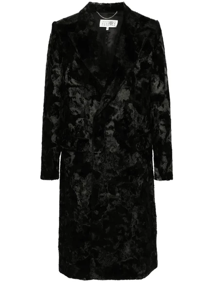 Жаккардовое пальто с рисунком MM6 Maison Margiela black