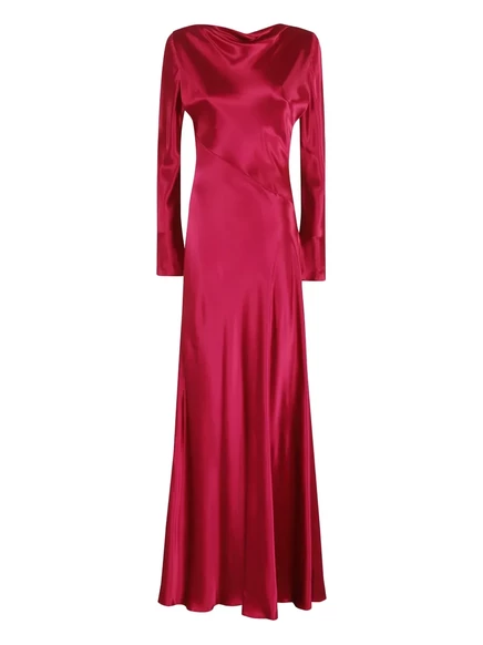 Макси-платье с косым вырезом от Alberta Ferretti pink