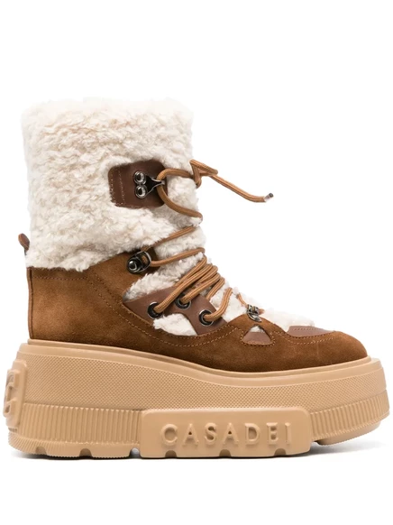 Ботинки Casadei Stivali Polacco на подкладке из овечьей шерсти brown