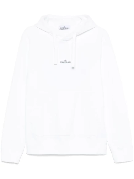 Толстовка с капюшоном с логотипом Stone Island  white