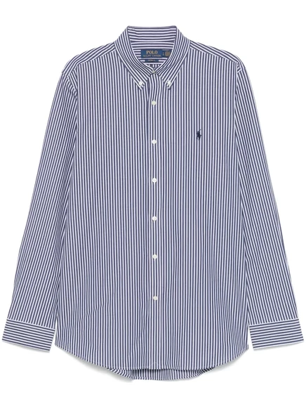 Мужская рубашка Polo Ralph Lauren в тонкую полоску, синяя
