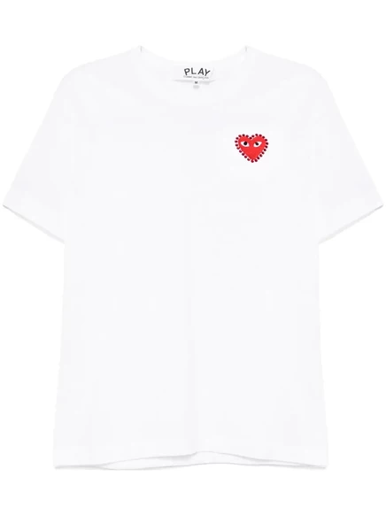Футболка с нашивкой с логотипом Comme Des Garçons Play white