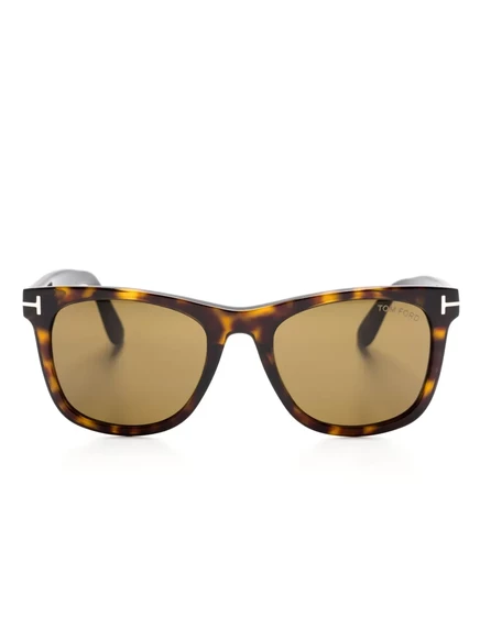 Солнцезащитные очки в квадратной оправе из черепахового панциря TOM FORD Eyewear brown