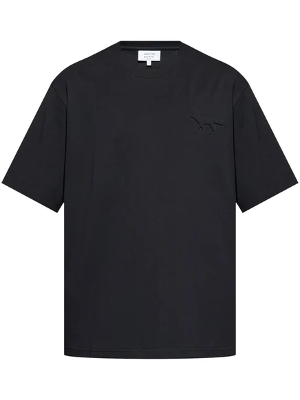 Футболка Maison Kitsuné Profile с тиснением в виде лисы black