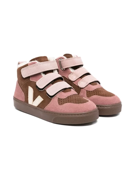 Замшевые кроссовки с сенсорным ремешком VEJA Kids V-10 brown