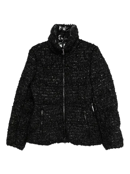 Твидовый пиджак Moncler на молнии black
