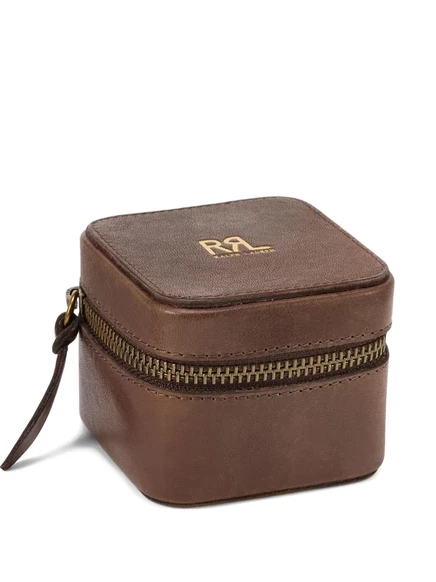 Кожаная шкатулка для часов Ralph Lauren RRL на молнии brown