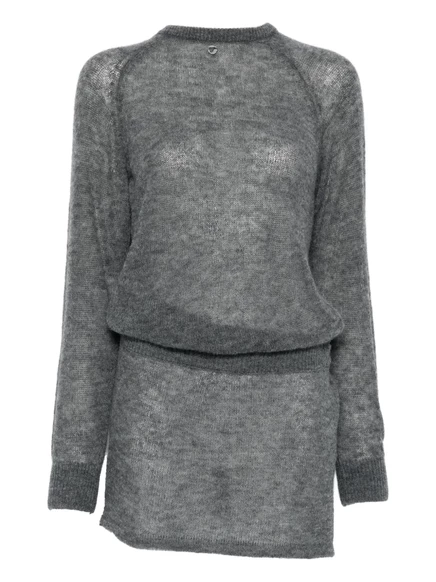 Женское трикотажное платье Coperni с вырезом, серое