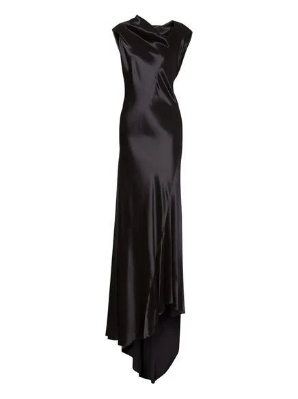 Длинное атласное платье от Alberta Ferretti black