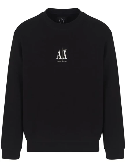 Мужской свитшот Armani Exchange с вышитым логотипом, черный