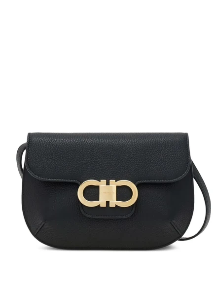 Сумка кросс-боди Ferragamo Double Gancini, черная