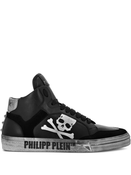 Высокие кеды Philipp Plein с принтом черепа, черные