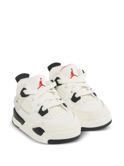 Детские кроссовки Jordan 4, бело-черно-красные