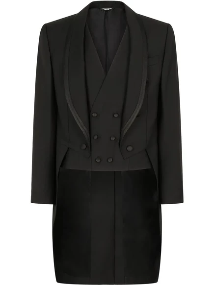 Вечерний костюм-тройка из шерсти Dolce & Gabbana black