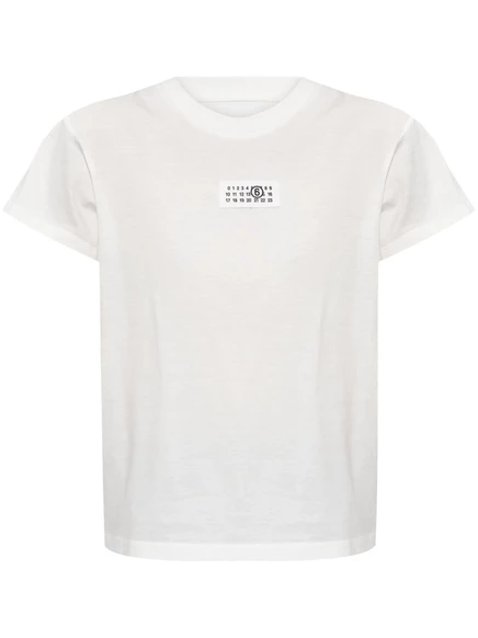 Хлопковая футболка MM6 Maison Margiela с рисунком в виде цифр white