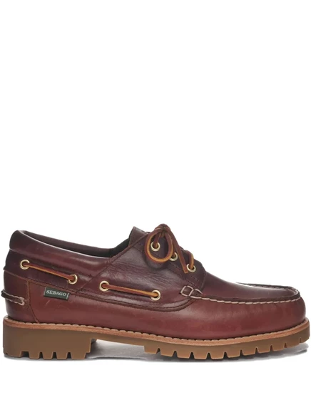 Мужские кожаные лоферы Sebago на шнуровке, коричневые