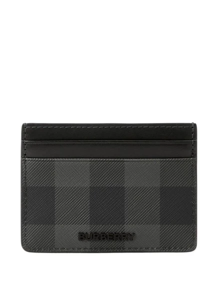 Мужское портмоне для карт Burberry в клетку, серое