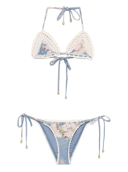 Бикини с цветочным принтом от ZIMMERMANN blue