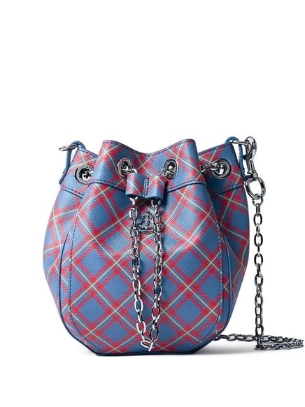 Сумка-ведро в клетку от Vivienne Westwood из шотландки blue