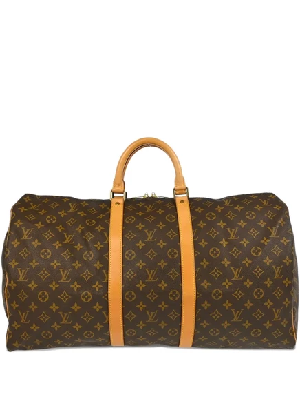 Дорожная сумка Louis Vuitton, бывшая в употреблении в 1996 году, Monogram Keepall Bandouliere 55 brown