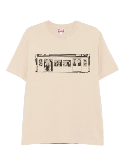 Футболка с принтом поезда Kenzo neutrals