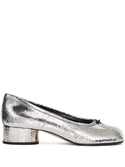 Женские балетки Maison Margiela Tabi, серебристые