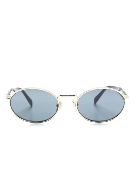 Солнцезащитные очки в овальной оправе с выгравированным логотипом Prada Eyewear gold