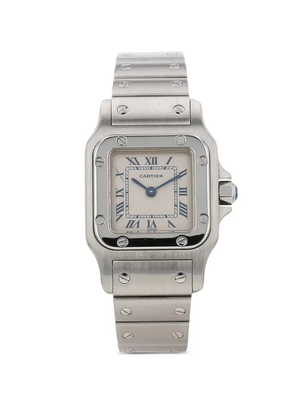 Женские часы Cartier Santos 1990 29 мм, серебристые
