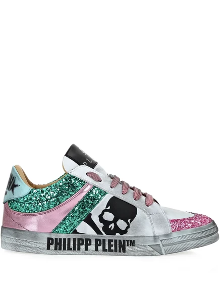Кроссовки Philipp Plein с блестящими черепами white