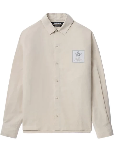 Рубашка Jacquemus с нашивкой, молочная