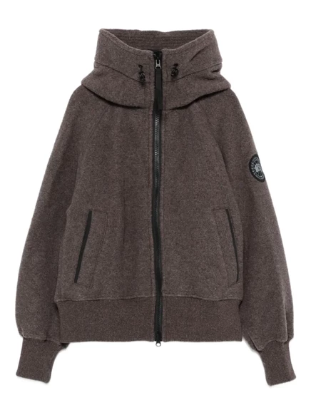 Куртка с капюшоном Canada Goose на молнии спереди brown