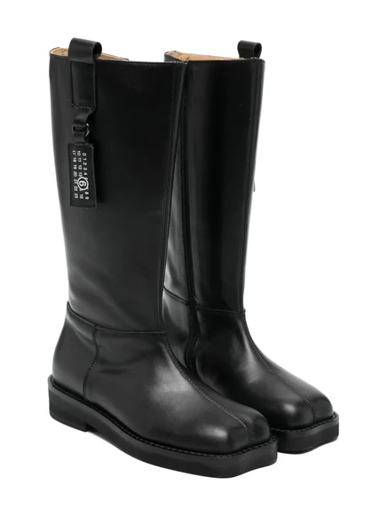 Детские сапоги MM6 Maison Margiela асимметричные, черные
