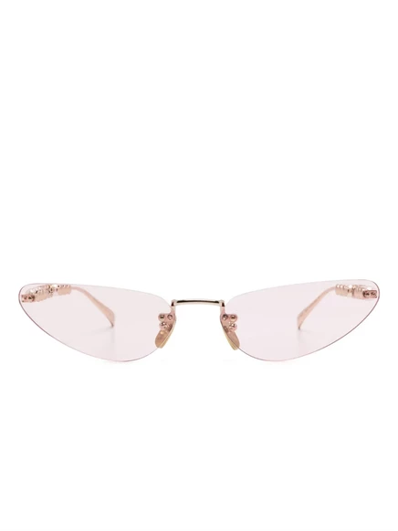 Унисекс солнцезащитные очки Gucci Eyewear без оправы, золотистые