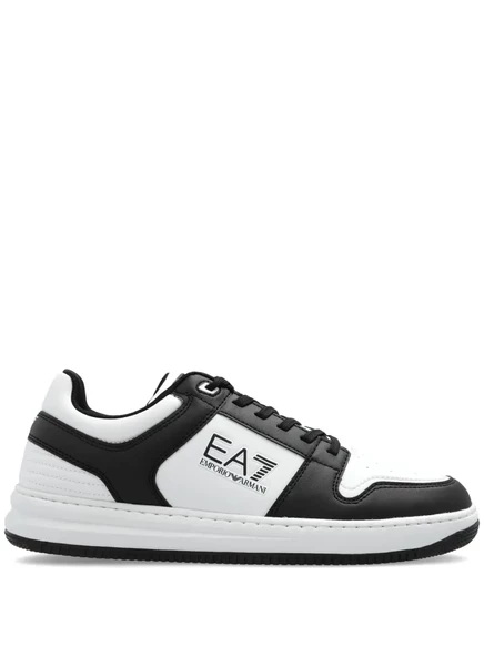 Кроссовки Ea7 Emporio Armani на шнуровке с логотипом и принтом  white