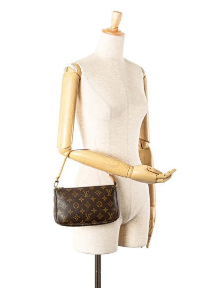 Сумка Louis Vuitton 1998 года выпуска, бывшая в употреблении, с монограммой Pochette Accessoires brown