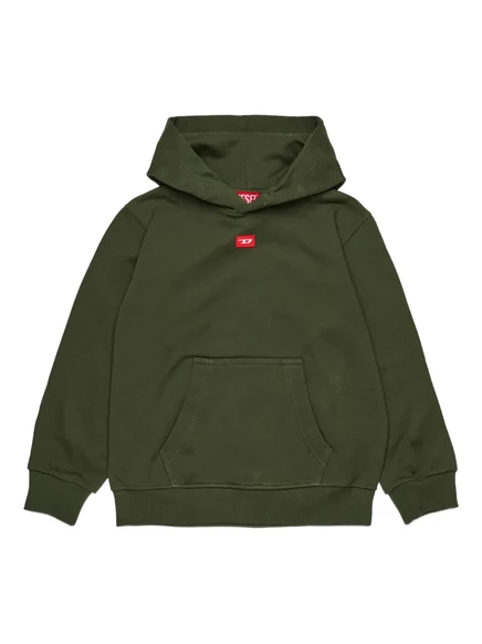 Детское худи Diesel Kids с логотипом, зелёное