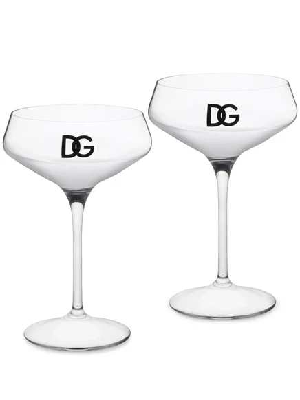 Бокалы для шампанского Dolce & Gabbana с логотипом, прозрачные