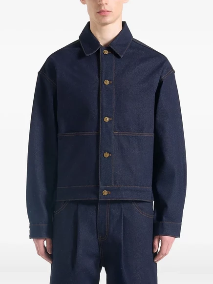 Джинсовая куртка Manière De Voir Damien со складками на спине blue